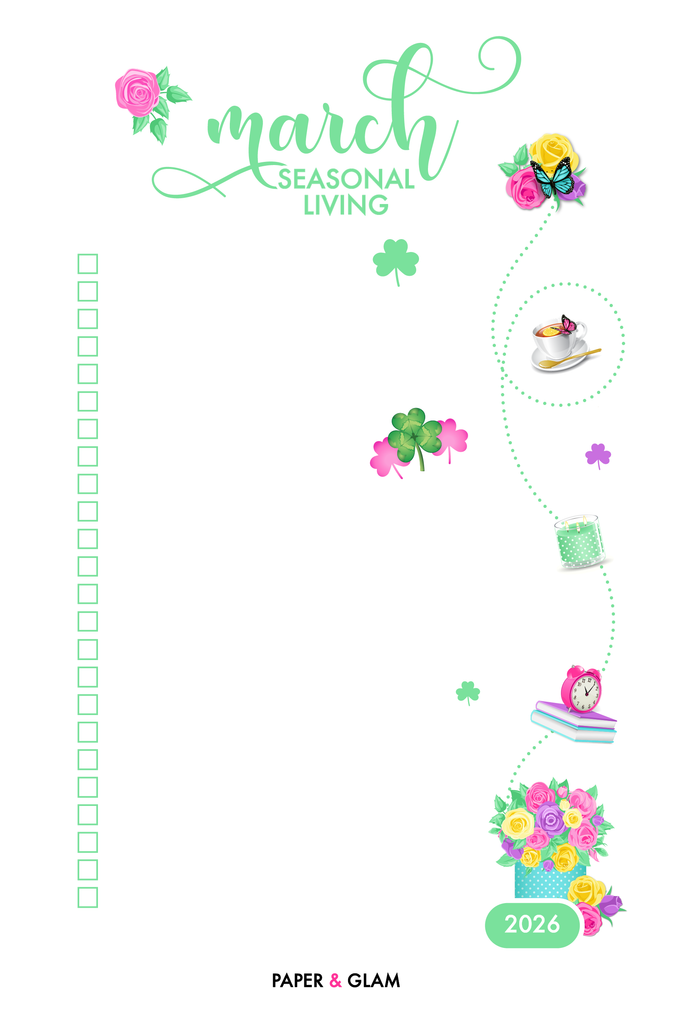 March Seasonal Living List