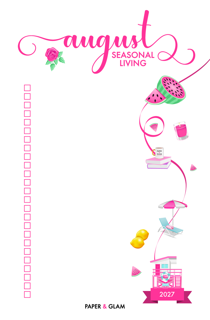 August Seasonal Living List