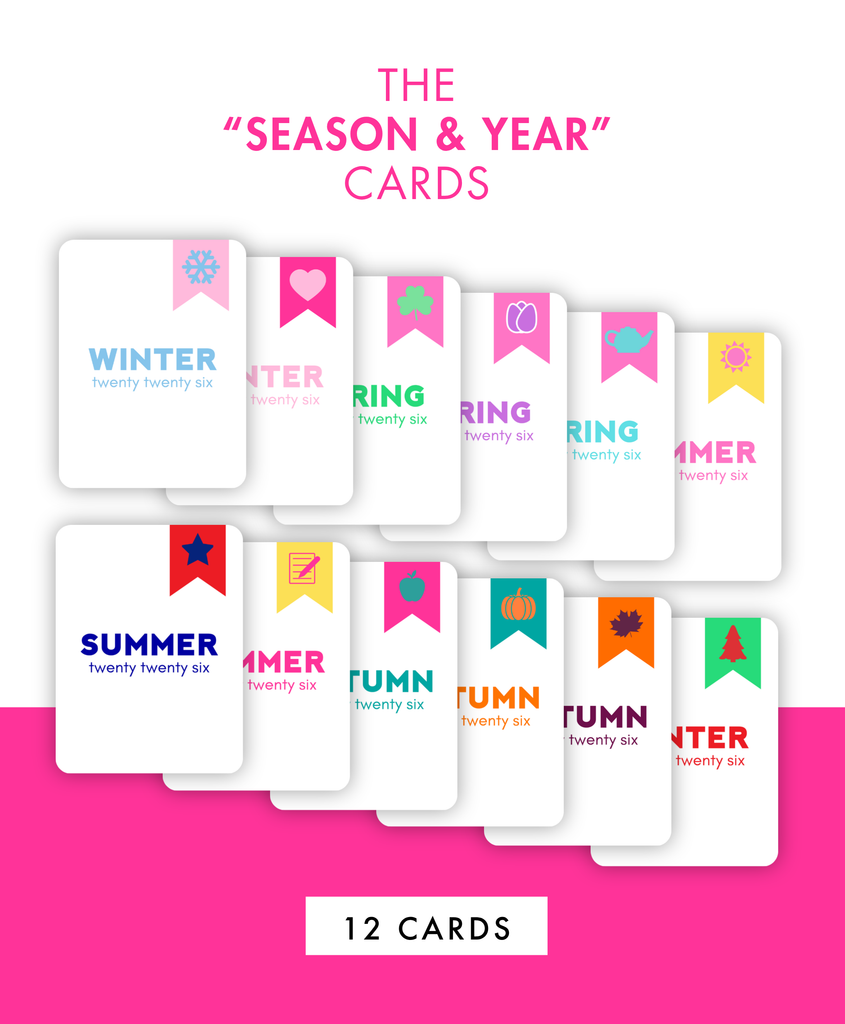 3x4 Glam Memory Cards™ — Season & Year Edition