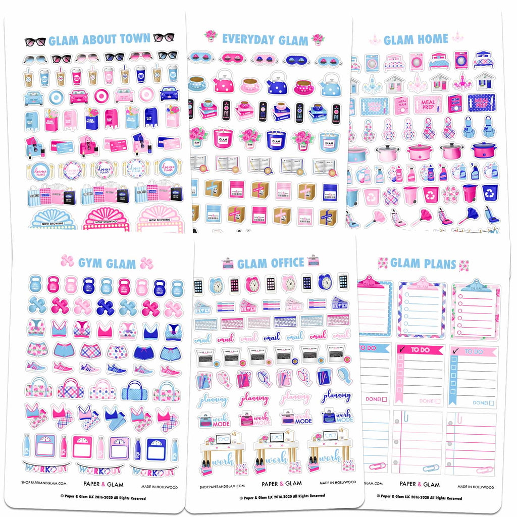 Core Glam January Planner Stickers