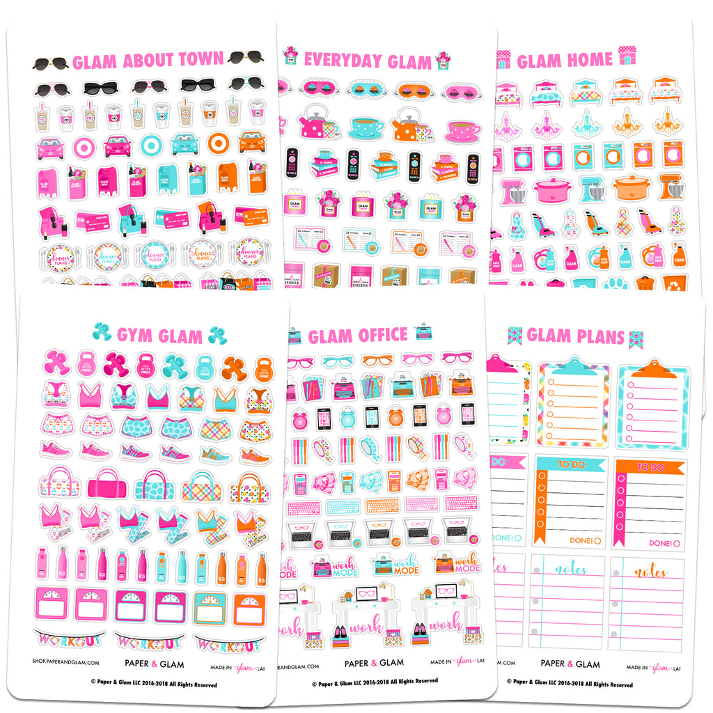 Core Glam June Planner Stickers