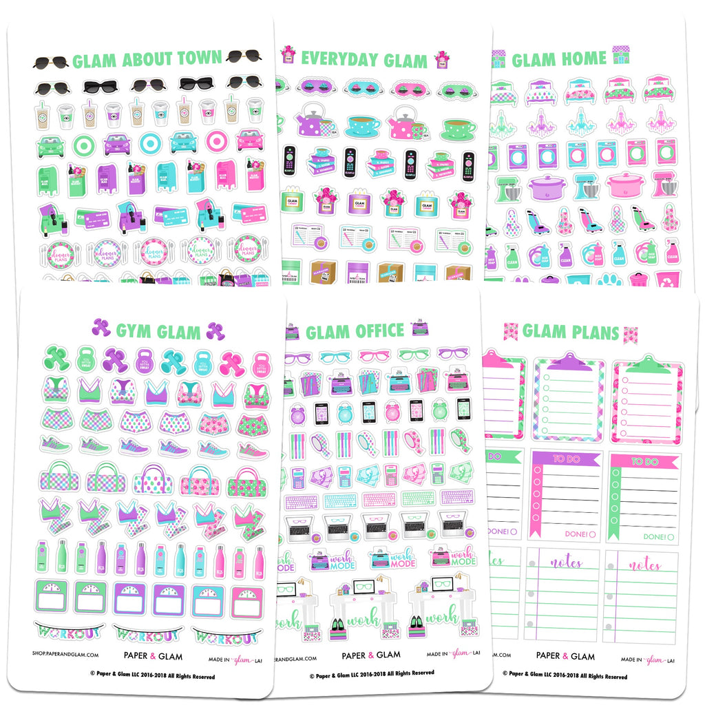 Core Glam March Planner Stickers