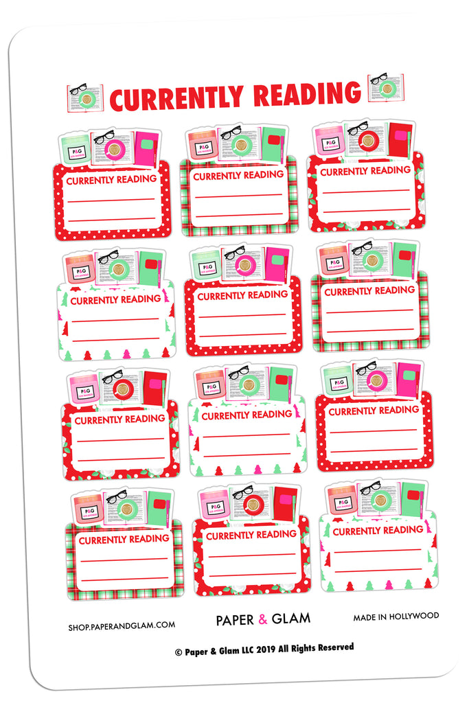 Currently Reading Christmas Digital Planner Stickers