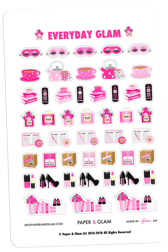Everyday Glam August Planner Stickers