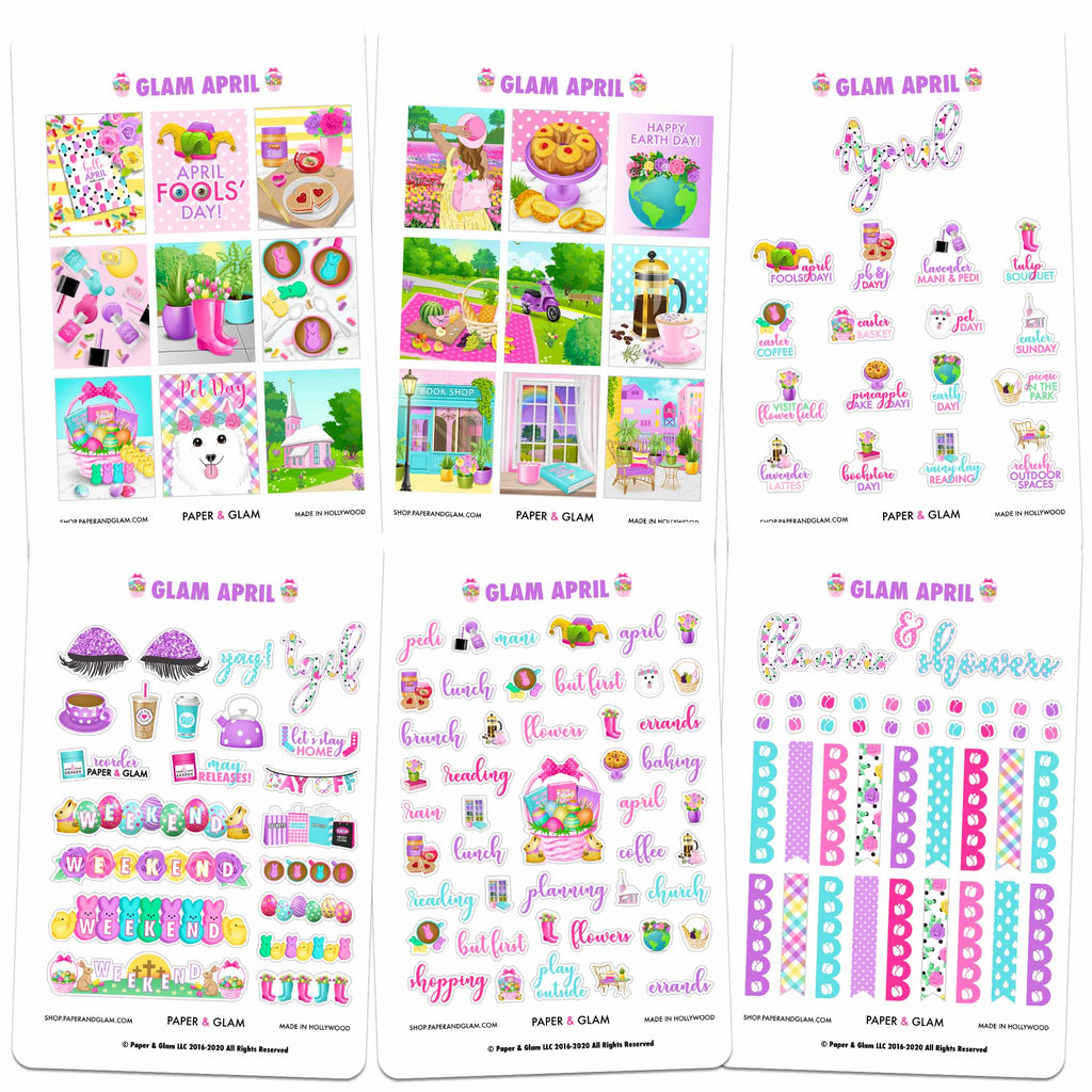 Glam April Digital Planner Stickers - Paper & Glam
