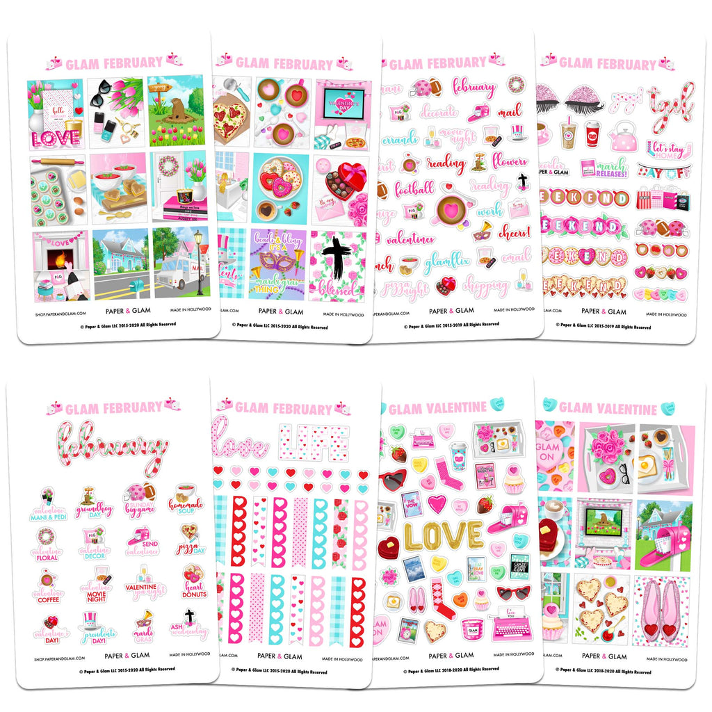 Glam February Planner Kit