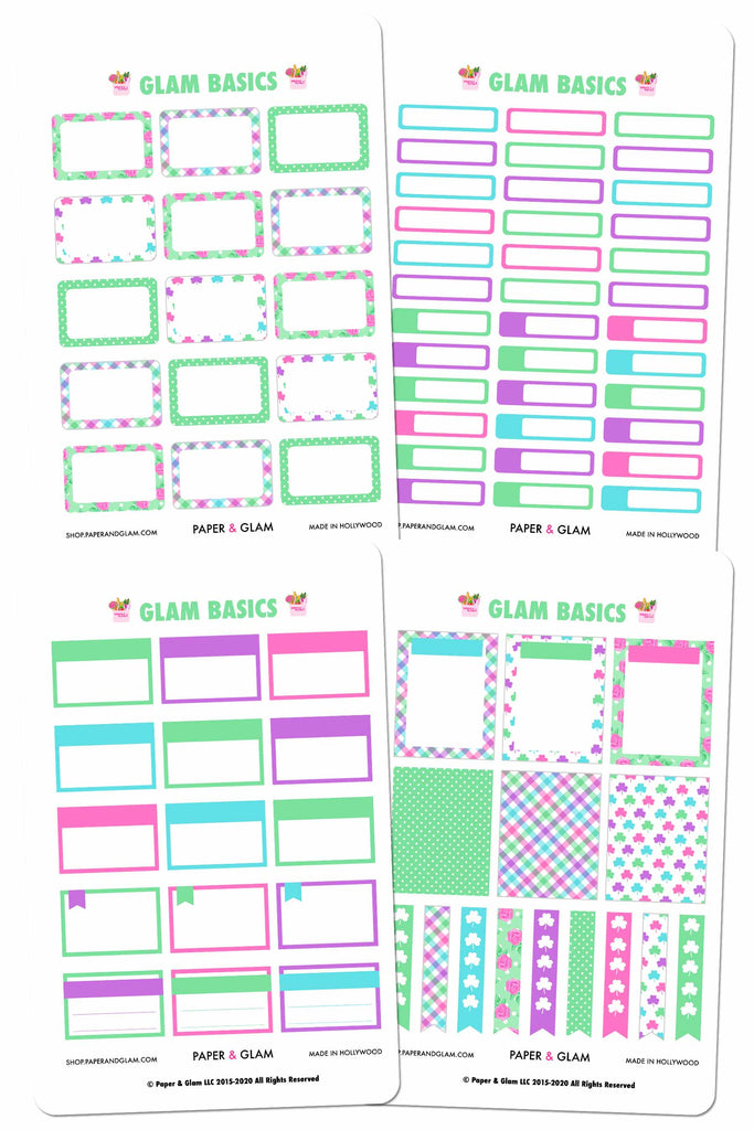 Glam March Basics Planner Stickers