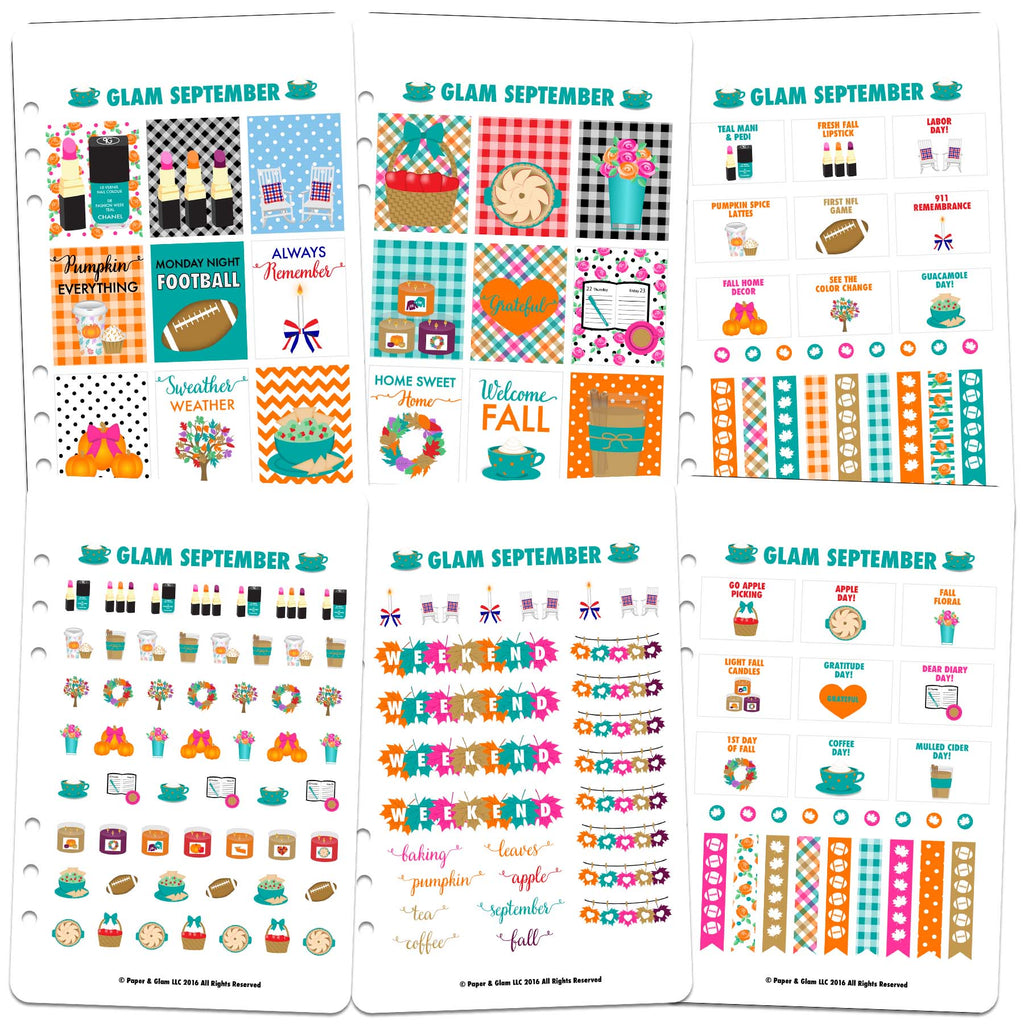 Glam September 2016 Digital Planner Stickers