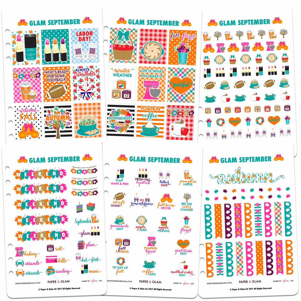 Glam September 2017 Digital Planner Stickers
