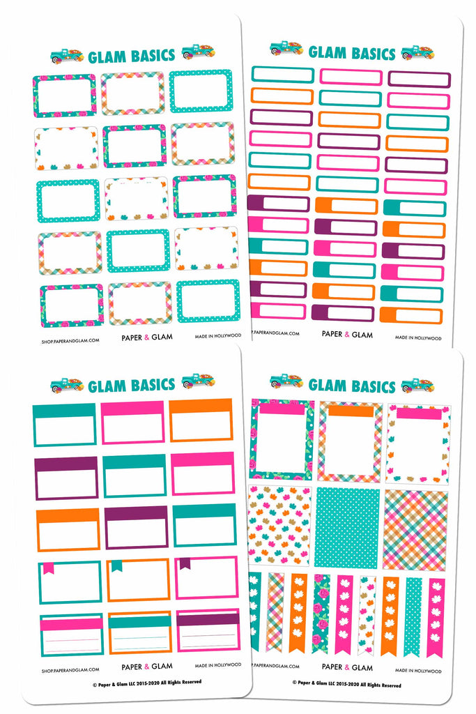 Glam September Basics Planner Stickers - Paper & Glam