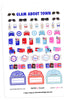 Glam About Town July Planner Stickers