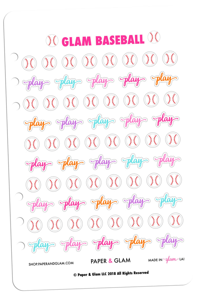 Glam Baseball Digital Planner Stickers