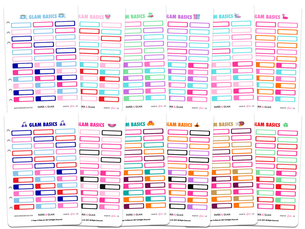 Glam Quarter Box Basics 365 Planner Stickers