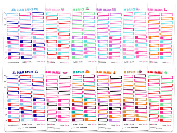 Glam Quarter Box Basics 365 Planner Stickers