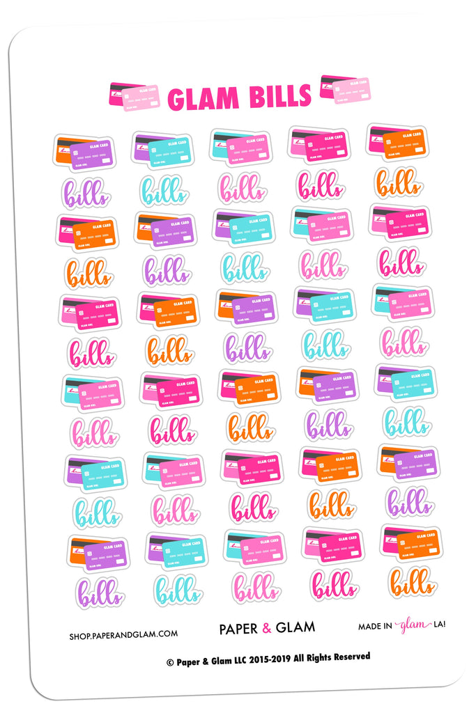 Glam Bills Digital Planner Stickers