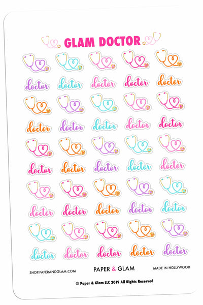 Gold Foil Glam Doctor Planner Stickers