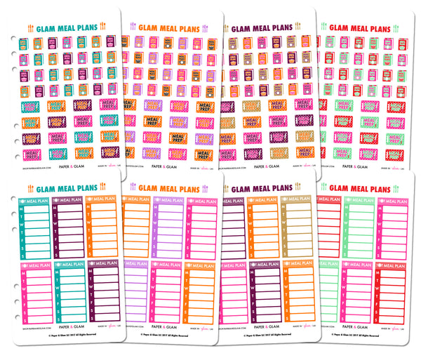 Glam Fall & Holiday Meal Plans Planner Stickers