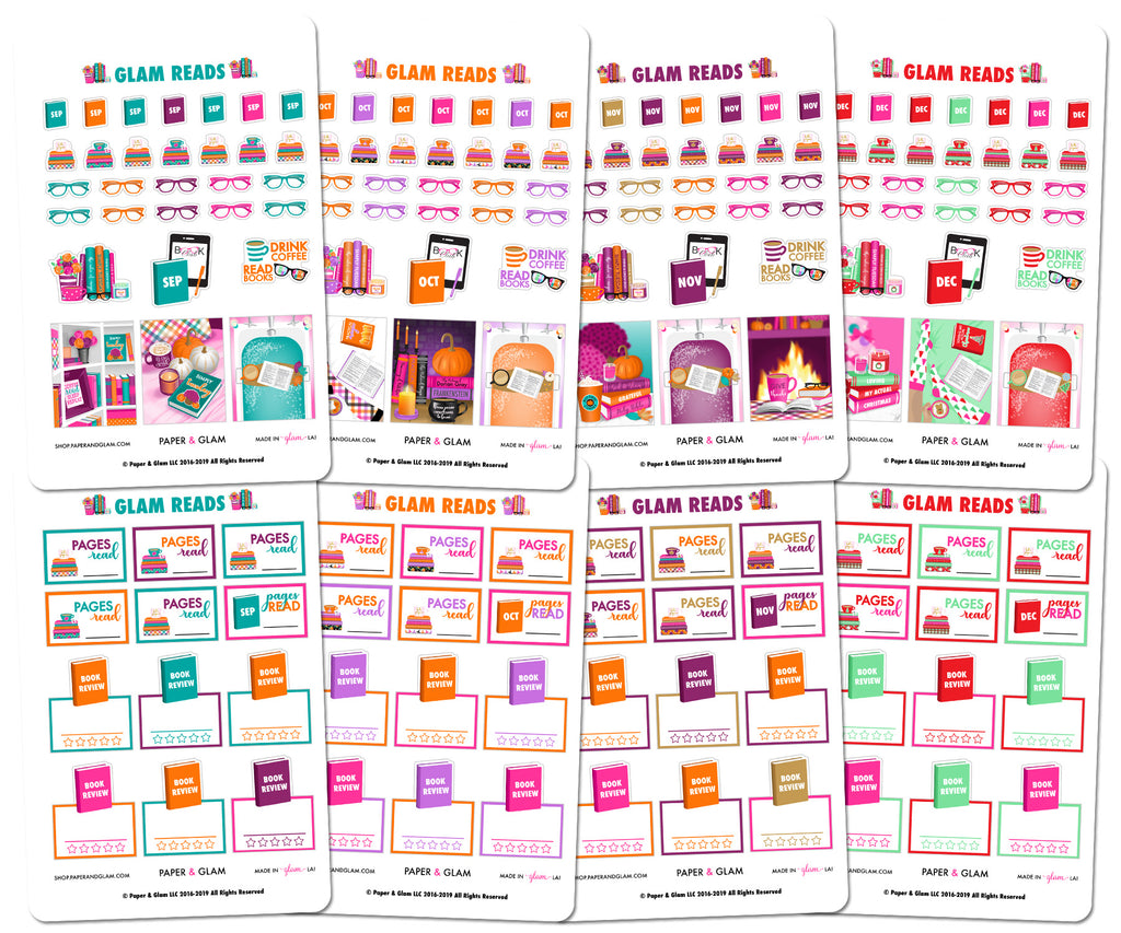 Glam Fall & Holiday Reads Digital Planner Stickers