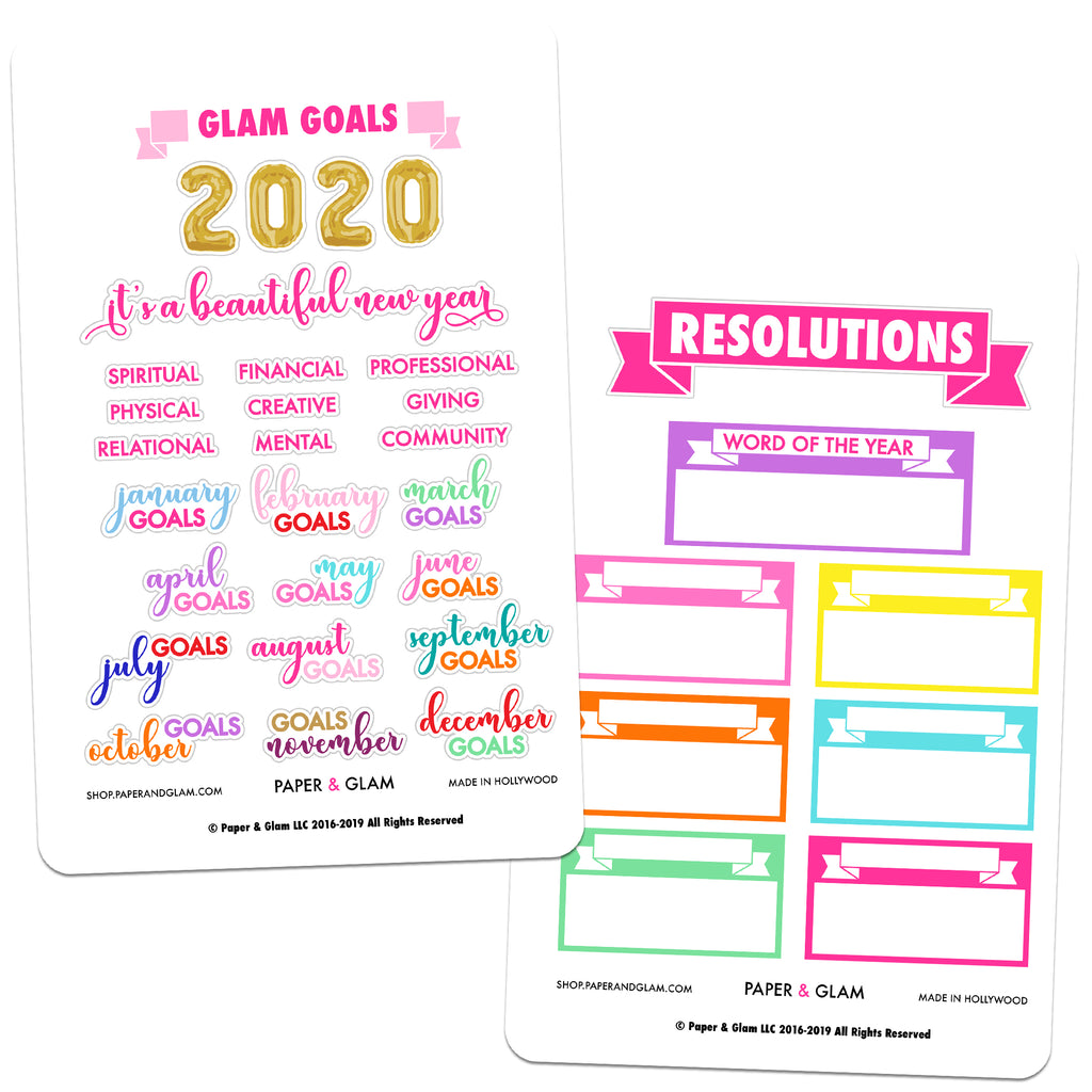 Glam Goals Digital Planner Stickers - Paper & Glam