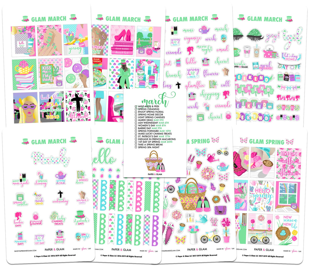 2019 Glam March Planner Kit
