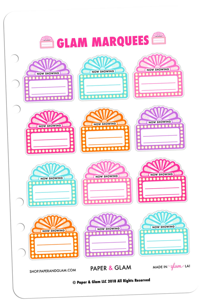 Glam Marquee Digital Planner Stickers
