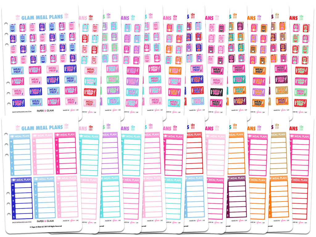 Glam Meal Plans 365 Planner Stickers