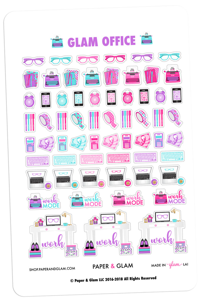 Glam Office April Planner Stickers