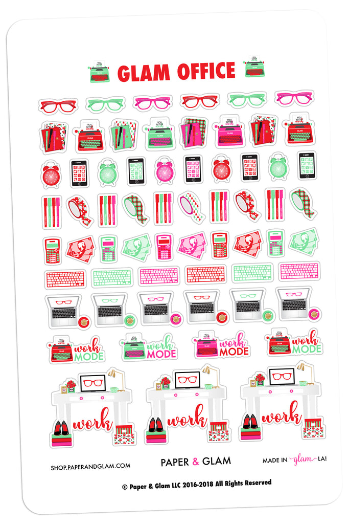Glam Office December Planner Stickers