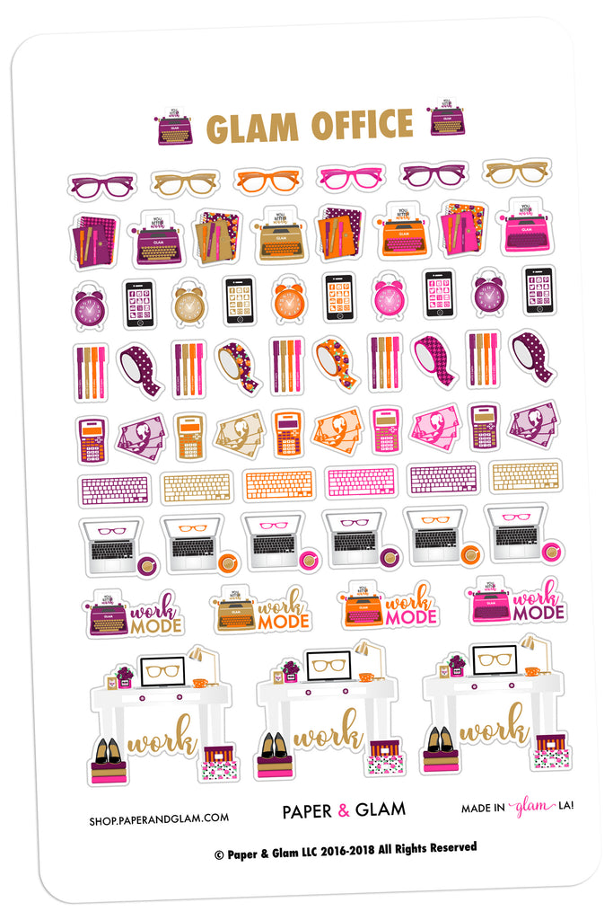 Glam Office November Planner Stickers