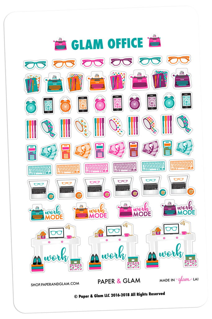 Glam Office September Planner Stickers