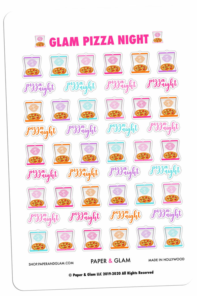 Glam Pizza Night Digital Planner Stickers