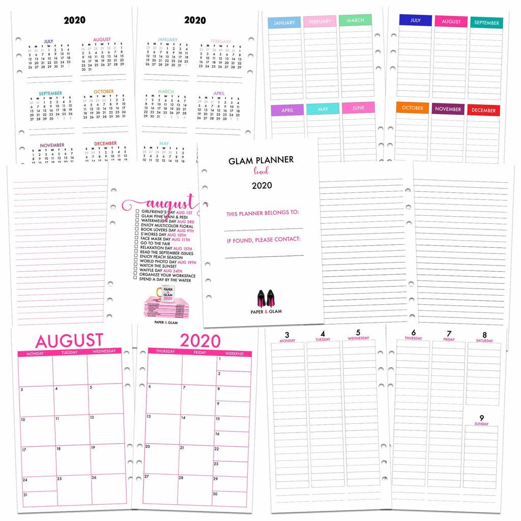 Glam Planner® Lined Inserts