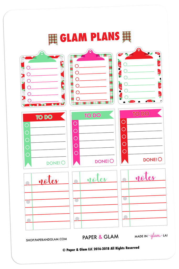 Glam Plans December Planner Stickers