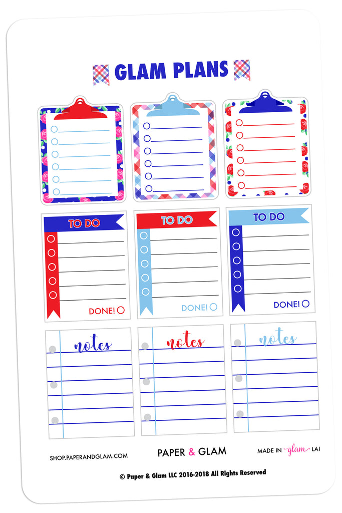 Glam Plans July Planner Stickers