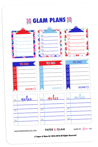 Glam Plans July Planner Stickers