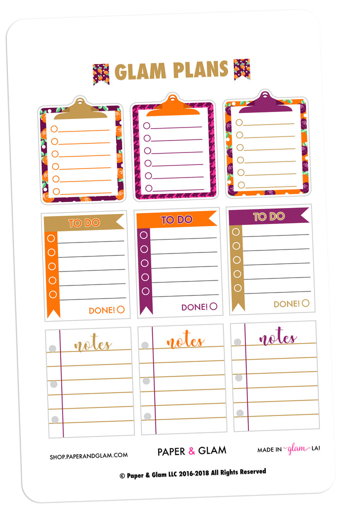 Glam Plans November Planner Stickers