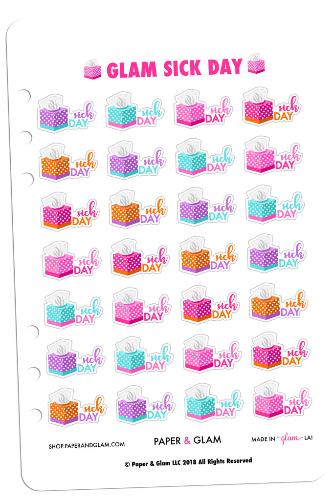 Glam Sick Day Digital Planner Stickers