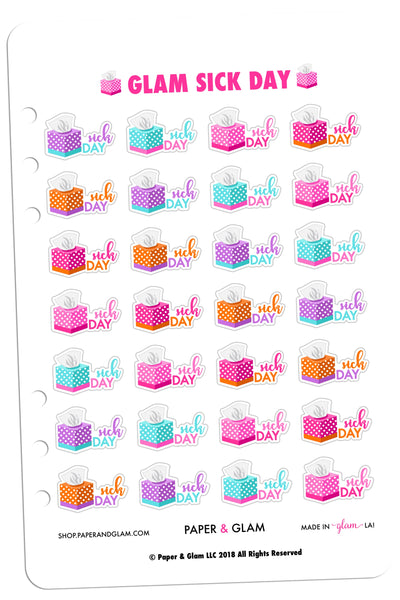 Glam Sick Day Planner Stickers