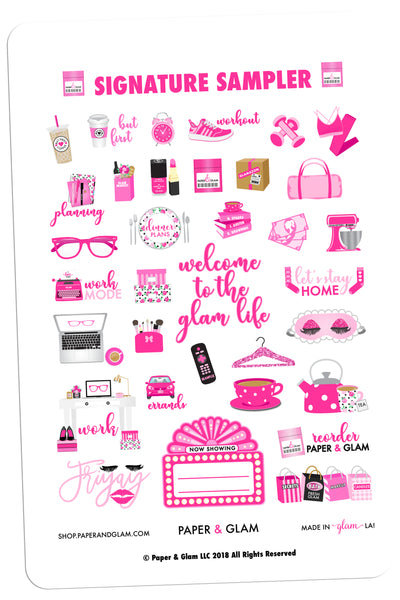 Glam Signature Sampler Planner Stickers