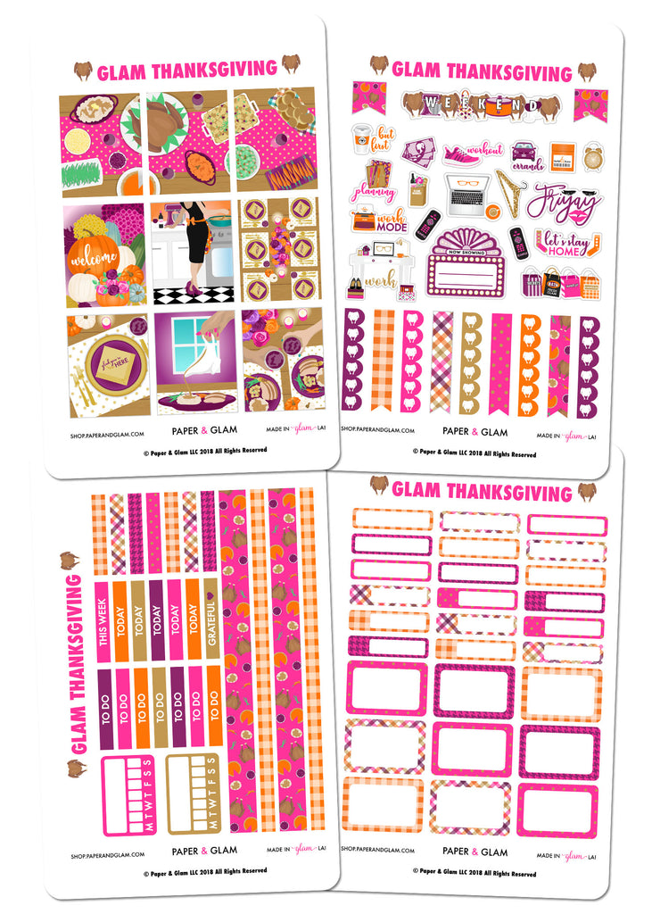 Glam Thanksgiving Weekly Planner Kit by Paper & Glam