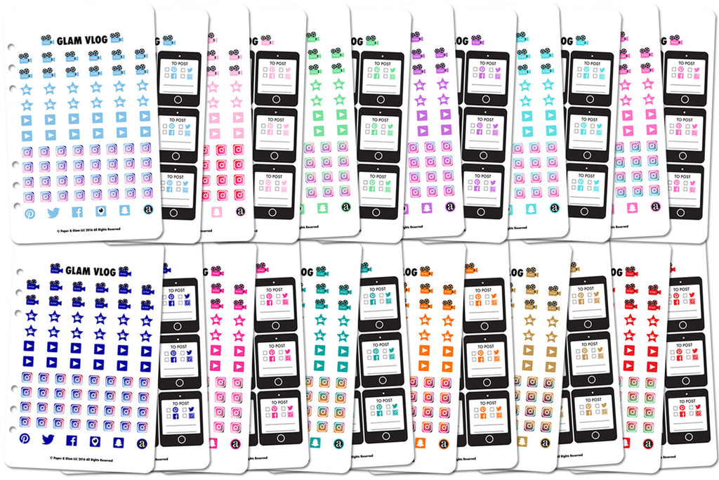 Glam Vlog 365 Digital Planner Stickers - Paper & Glam