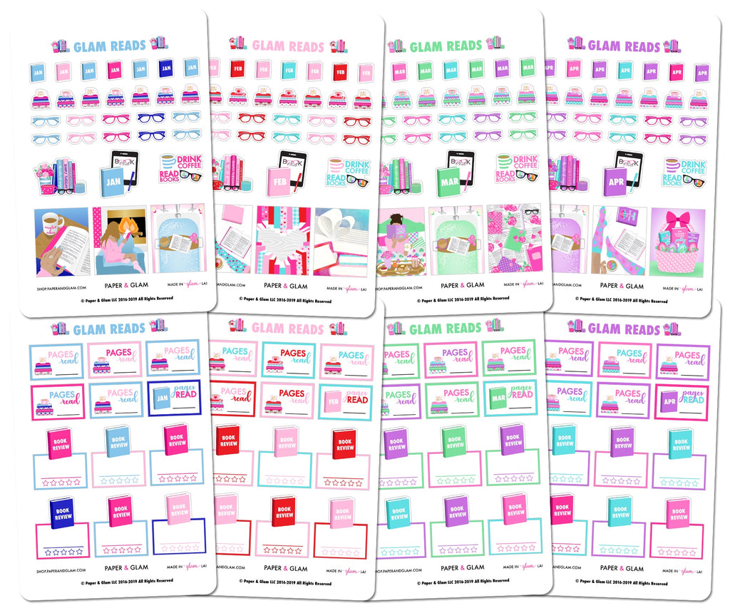 Glam Winter & Spring Reads Digital Planner Stickers