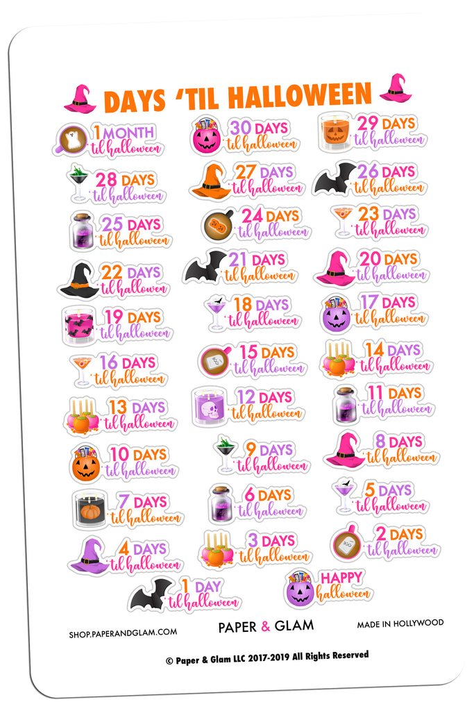 Glamoween Countdown Digital Planner Stickers - Paper & Glam