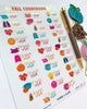Gold Foil Glam Fall Countdown Planner Stickers by Paper & Glam