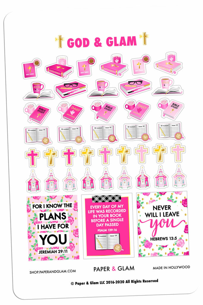 Gold Foil God & Glam® Planner Stickers