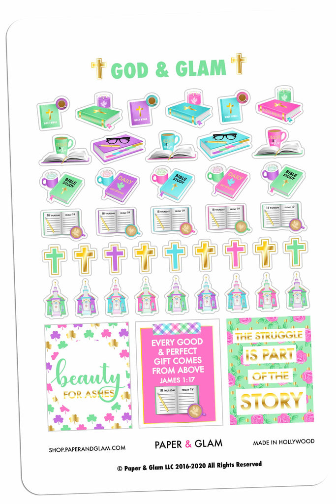 Gold Foil God & Glam® Spring Planner Stickers