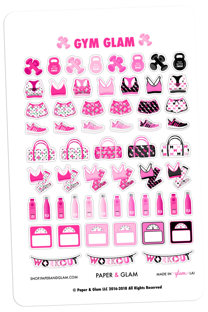 Gym Glam August Planner Stickers