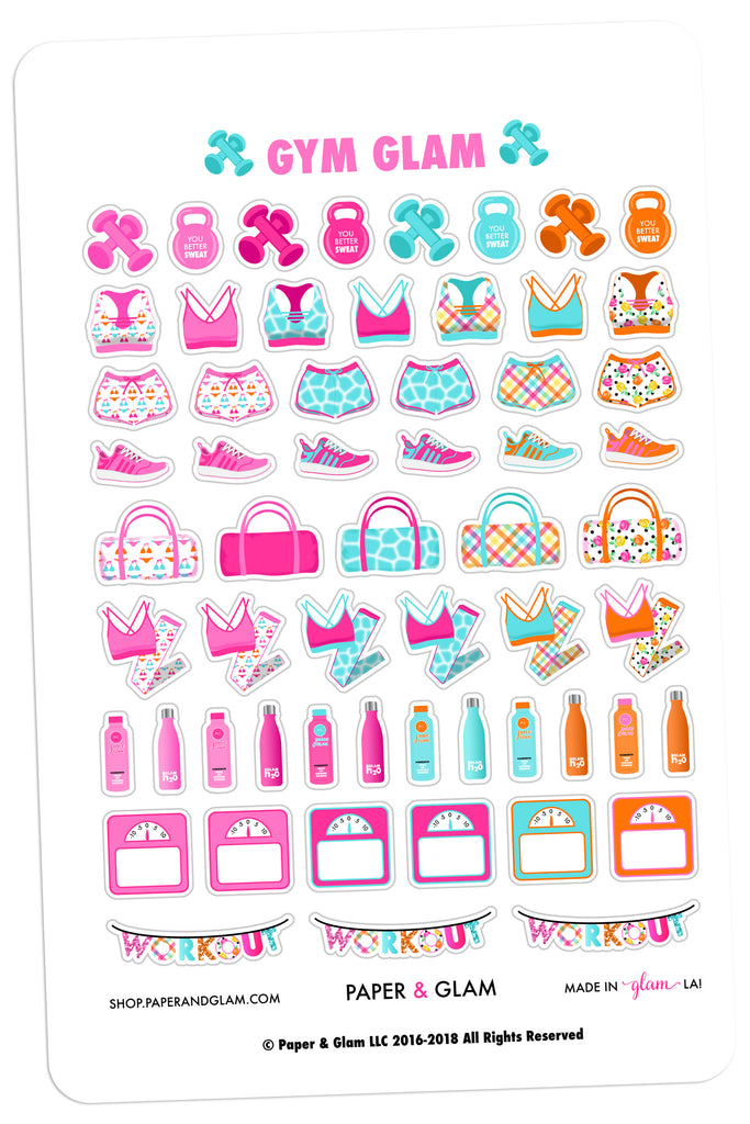 Gym Glam June Planner Stickers