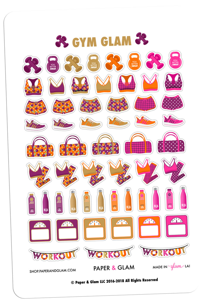 Gym Glam November Planner Stickers