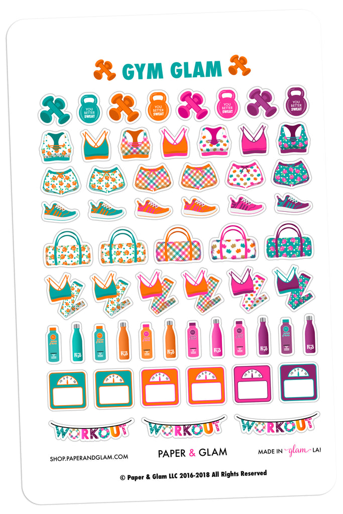 Gym Glam September Planner Stickers